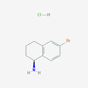 (S)-6-Bromo-1,2,3,4-tetrahydronaphthalen-1-amine hydrochloride chemical structure (CAS 2411592-03-3)