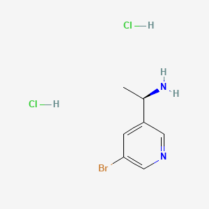 (R)-1-(5-Bromopyridin-3-yl)ethanamine dihydrochloride chemical structure (CAS 2411592-08-8)
