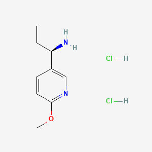 (R)-1-(6-Methoxypyridin-3-yl)propan-1-amine dihydrochloride chemical structure (CAS 2411592-20-4)