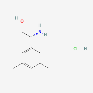 (R)-2-Amino-2-(3,5-dimethylphenyl)ethan-1-ol hydrochloride chemical structure (CAS 2411592-34-0)