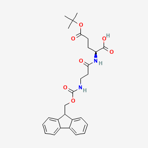 (S)-2-(3-((((9H-Fluoren-9-yl)methoxy)carbonyl)amino)propanamido)-5-(tert-butoxy)-5-oxopentanoic acid chemical structure (CAS 2411592-43-1)