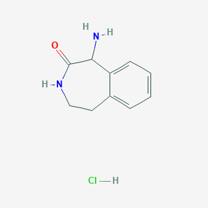1-Amino-4,5-dihydro-1H-benzo[d]azepin-2(3H)-one hydrochloride chemical structure (CAS 2411634-46-1)