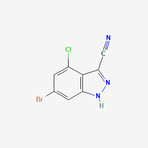 6-Bromo-4-chloro-1H-indazole-3-carbonitrile chemical structure (CAS 2411634-78-9)