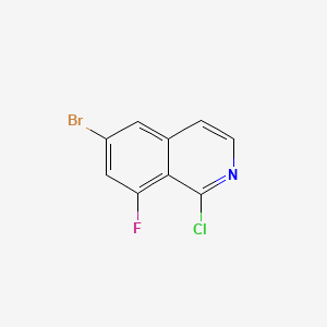 6-Bromo-1-chloro-8-fluoroisoquinoline chemical structure (CAS 2411635-02-2)