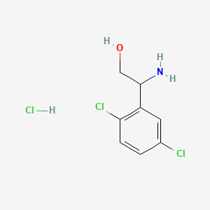 2-Amino-2-(2,5-dichlorophenyl)ethanol hydrochloride chemical structure (CAS 2411638-49-6)