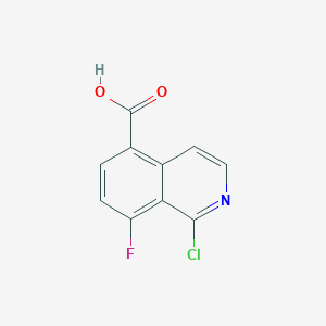 1-Chloro-8-fluoroisoquinoline-5-carboxylic acid chemical structure (CAS 2411639-87-5)