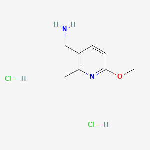 (6-Methoxy-2-methylpyridin-3-yl)methanamine dihydrochloride chemical structure (CAS 2411641-63-7)