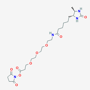 rel-2,5-Dioxopyrrolidin-1-yl 19-((4R,5S)-5-methyl-2-oxoimidazolidin-4-yl)-14-oxo-4,7,10-trioxa-13-azanonadecanoate chemical structure (CAS 2411681-92-8)