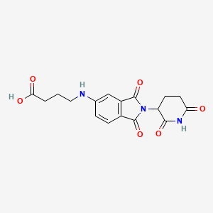 4-((2-(2,6-Dioxopiperidin-3-yl)-1,3-dioxoisoindolin-5-yl)amino)butanoic acid chemical structure (CAS 2412056-31-4)