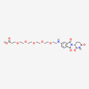 1-((2-(2,6-Dioxopiperidin-3-yl)-1,3-dioxoisoindolin-5-yl)amino)-3,6,9,12,15-pentaoxaoctadecan-18-oic acid chemical structure (CAS 2412056-50-7)
