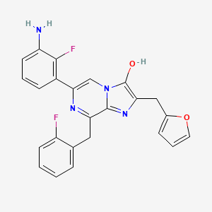 6-(3-Amino-2-fluorophenyl)-8-(2-fluorobenzyl)-2-(furan-2-ylmethyl)imidazo[1,2-a]pyrazin-3(7H)-one chemical structure (CAS 2412089-96-2)