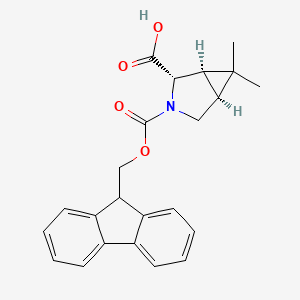 (1R,2S,5S)-3-(((9H-Fluoren-9-yl)methoxy)carbonyl)-6,6-dimethyl-3-azabicyclo[3.1.0]hexane-2-carboxylic acid chemical structure (CAS 2413059-77-3)