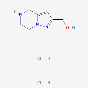 (4,5,6,7-Tetrahydropyrazolo[1,5-a]pyrazin-2-yl)methanol dihydrochloride chemical structure (CAS 2413374-74-8)