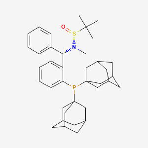(R)-N-((S)-(2-(Di(adamantan-1-yl)phosphino)phenyl)(phenyl)methyl)-N,2-dimethylpropane-2-sulfinamide chemical structure (CAS 2413724-69-1)
