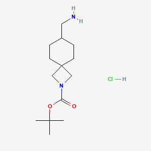 tert-Butyl 7-(aminomethyl)-2-azaspiro[3.5]nonane-2-carboxylate hydrochloride chemical structure (CAS 2413876-51-2)
