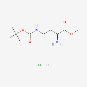 Methyl 2-amino-4-((tert-butoxycarbonyl)amino)butanoate hydrochloride chemical structure (CAS 2413994-43-9)
