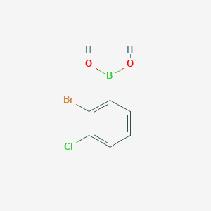 (2-Bromo-3-chlorophenyl)boronic acid chemical structure (CAS 2414289-69-1)