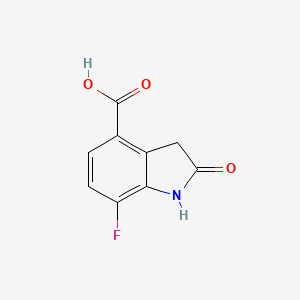 7-Fluoro-2-oxoindoline-4-carboxylic acid chemical structure (CAS 2415342-75-3)
