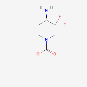 tert-Butyl (S)-4-amino-3,3-difluoropiperidine-1-carboxylate chemical structure (CAS 2415515-29-4)