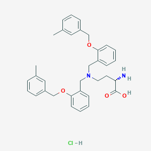 (S)-2-Amino-4-(bis(2-((3-methylbenzyl)oxy)benzyl)amino)butanoic acid hydrochloride chemical structure (CAS 2416138-42-4)