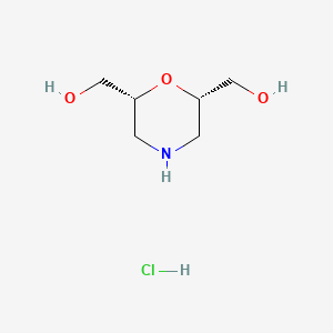 ((2R,6S)-Morpholine-2,6-diyl)dimethanol hydrochloride chemical structure (CAS 2416217-51-9)