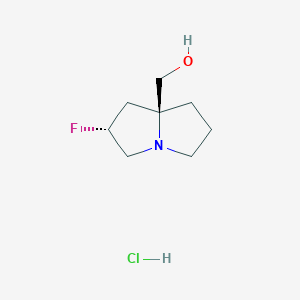 ((2R,7aS)-2-Fluorohexahydro-1H-pyrrolizin-7a-yl)methanol hydrochloride chemical structure (CAS 2416218-32-9)