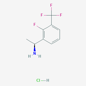 (S)-1-(2-Fluoro-3-(trifluoromethyl)phenyl)ethan-1-amine hydrochloride chemical structure (CAS 2416218-85-2)