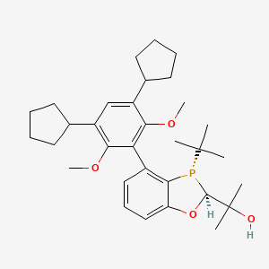 2-((2S,3S)-3-(tert-Butyl)-4-(3,5-dicyclopentyl-2,6-dimethoxyphenyl)-2,3-dihydrobenzo[d][1,3]oxaphosphol-2-yl)propan-2-ol chemical structure (CAS 2416226-68-9)