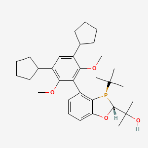 2-((2R,3R)-3-(tert-Butyl)-4-(3,5-dicyclopentyl-2,6-dimethoxyphenyl)-2,3-dihydrobenzo[d][1,3]oxaphosphol-2-yl)propan-2-ol chemical structure (CAS 2416226-97-4)