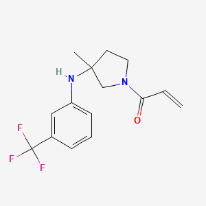 1-(3-Methyl-3-((3-(trifluoromethyl)phenyl)amino)pyrrolidin-1-yl)prop-2-en-1-one chemical structure (CAS 2416417-65-5)