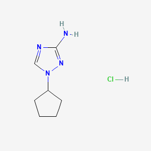 1-Cyclopentyl-1H-1,2,4-triazol-3-amine hydrochloride chemical structure (CAS 2416955-59-2)