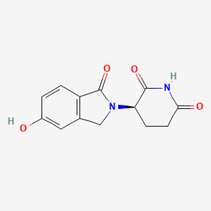 (R)-3-(5-Hydroxy-1-oxoisoindolin-2-yl)piperidine-2,6-dione chemical structure (CAS 2417258-71-8)