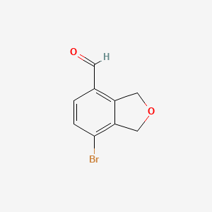 7-Bromo-1,3-dihydroisobenzofuran-4-carbaldehyde chemical structure (CAS 2417387-48-3)