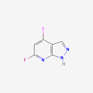 6-Fluoro-4-iodo-1H-pyrazolo[3,4-b]pyridine chemical structure (CAS 2417489-99-5)