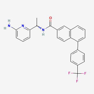 (S)-N-(1-(6-Aminopyridin-2-yl)ethyl)-5-(4-(trifluoromethyl)phenyl)-2-naphthamide chemical structure (CAS 2417718-63-7)