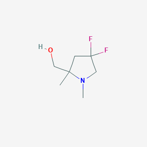 (4,4-Difluoro-1,2-dimethylpyrrolidin-2-yl)methanol chemical structure (CAS 2417920-29-5)