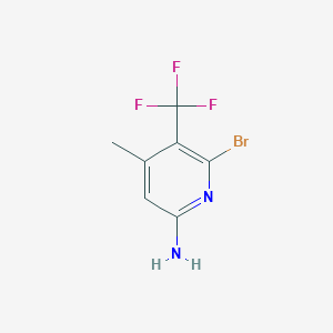 6-Bromo-4-methyl-5-(trifluoromethyl)pyridin-2-amine chemical structure (CAS 2417920-98-8)