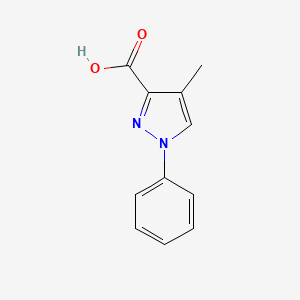 4-Methyl-1-phenyl-1H-pyrazole-3-carboxylic acid chemical structure (CAS 241798-67-4)