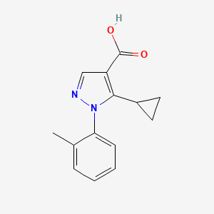 5-Cyclopropyl-1-(2-methylphenyl)-1H-pyrazole-4-carboxylic acid chemical structure (CAS 241800-37-3)
