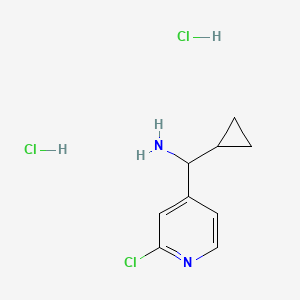 (2-Chloropyridin-4-yl)(cyclopropyl)methanamine dihydrochloride chemical structure (CAS 2418661-50-2)