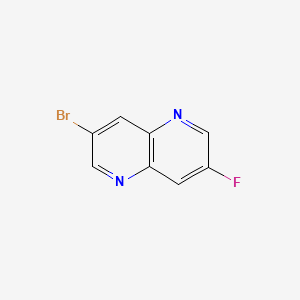 3-Bromo-7-fluoro-1,5-naphthyridine chemical structure (CAS 2418668-79-6)