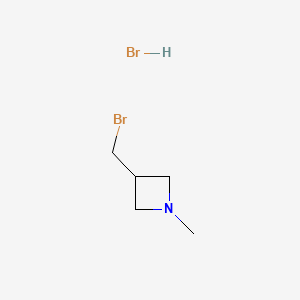 3-(Bromomethyl)-1-methylazetidine hydrobromide chemical structure (CAS 2418695-92-6)
