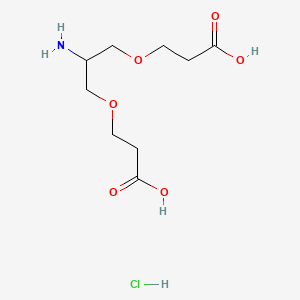 3,3'-((2-Aminopropane-1,3-diyl)bis(oxy))dipropionic acid hydrochloride chemical structure (CAS 2421153-68-4)
