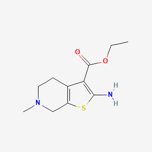 Ethyl 2-amino-6-methyl-4,5,6,7-tetrahydrothieno[2,3-c]pyridine-3-carboxylate chemical structure (CAS 24237-39-6)
