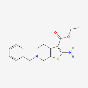 Ethyl 2-amino-6-benzyl-4,5,6,7-tetrahydrothieno[2,3-c]pyridine-3-carboxylate chemical structure (CAS 24237-54-5)