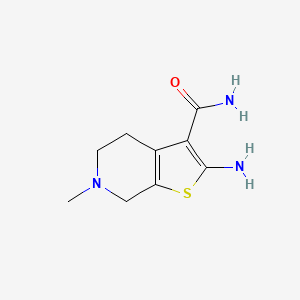 2-Amino-6-methyl-4,5,6,7-tetrahydrothieno[2,3-c]pyridine-3-carboxamide chemical structure (CAS 24248-69-9)