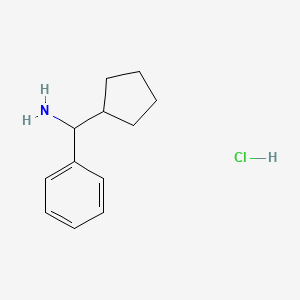 C-Cyclopentyl-C-phenyl-methylamine hydrochloride chemical structure (CAS 24260-05-7)