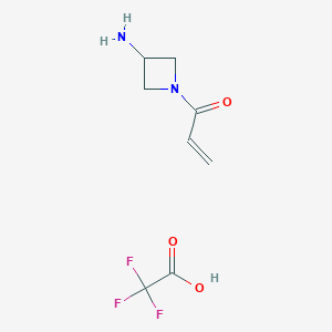 1-(3-Aminoazetidin-1-yl)prop-2-en-1-one 2,2,2-trifluoroacetate chemical structure (CAS 2426624-83-9)