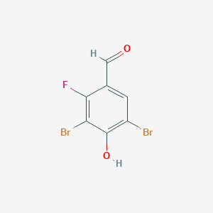 3,5-Dibromo-2-fluoro-4-hydroxybenzaldehyde chemical structure (CAS 2426639-91-8)