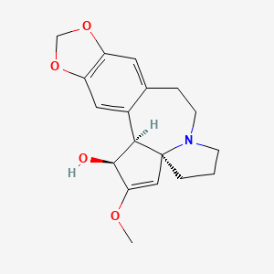 (1S,3aR,14bS)-2-Methoxy-1,5,6,8,9,14b-hexahydro-4H-[1,3]dioxolo[4',5':4,5]benzo[1,2-d]cyclopenta[b]pyrrolo[1,2-a]azepin-1-ol chemical structure (CAS 24316-19-6)